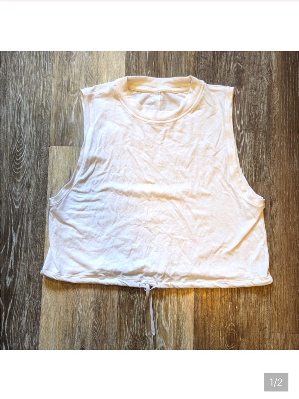 lululemon athletica White Cropped Drawcord Tank